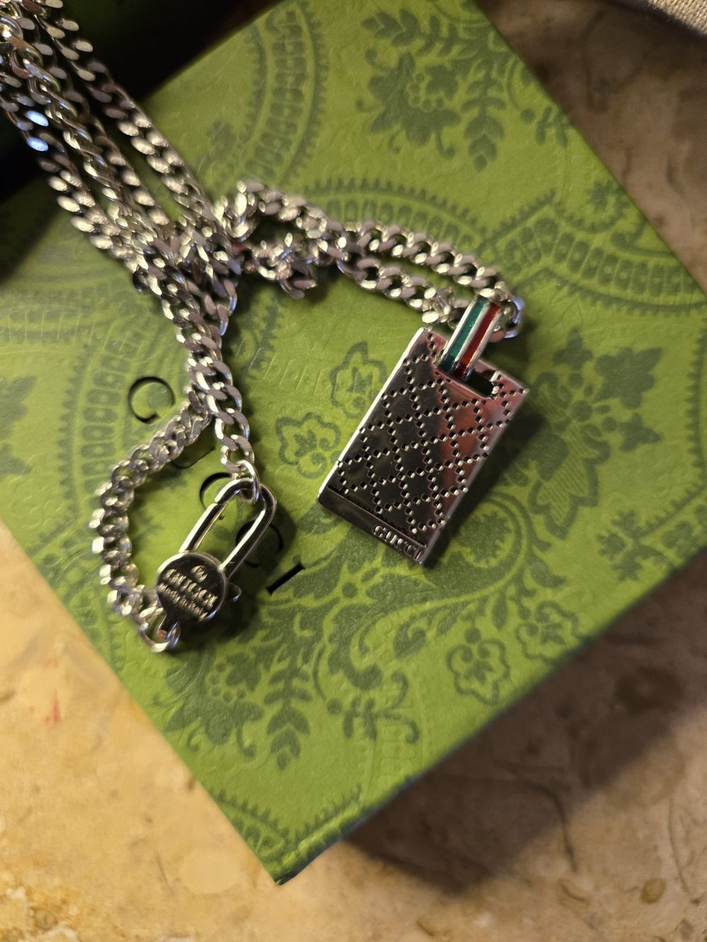 Gucci Silver-Tone Pendant Necklace in 925 Sterling Silver - Picture 4 of 6